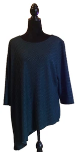 Chico’s Traveler Collection Ruffle Sierra 3/4 Sleeve Top Jade Green Size 3 or XL - Picture 1 of 6