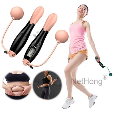 Fitness Springseil mit Zähler Profi Seilspringen Hüpfseil schnurlos Skipping NEU - Bild 1 von 4