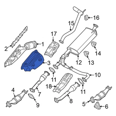 For Nissan Frontier 05-19 Nissan 16590EA210 Left Exhaust Manifold Heat Shield Foto 1 de 4