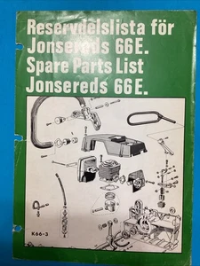 Jonsereds 66E. Lista de piezas de repuesto de motosierra carpeta manual 5 - Imagen 1 de 1