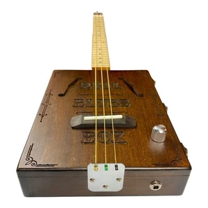 Haze DIY kits Mahogany Cigar Box Guitar - Natural X1 + 2 Slides - Picture 1 of 18