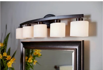 Allen + Roth Merington 5-Light Vanity Bar – Customer Return (1 Shade Missing) - Image 1 of 4