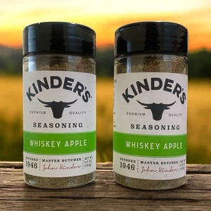 Condimento de manzana whisky Kinder's 5,5 oz (paquete de 2) mezcla con infusión de bourbon para barbacoa - NUEVO - Imagen 1 de 4