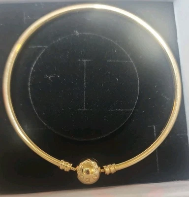 Pandora Moments Solid 14k Yellow Gold Bangle Bracelet 8.25 inch / 21 cm - Image 1 of 4