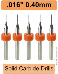.016" .4mm #78 Solid Carbide Drill Bit FIVE Pieces Premium Carbide 1/8 Shank LU - Picture 1 of 4