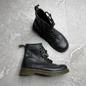 Dr. Martens Airwair JY004 Leather Combat Boots 1460 Y Black Size US M 6 - US L 7 - Picture 1 of 8