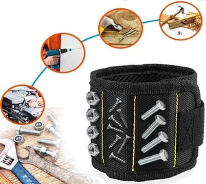 Holder Magnetic Wristband Nuts ScrewMagnet Armband Strap Tool Nails Bolts Belt - Picture 1 of 9