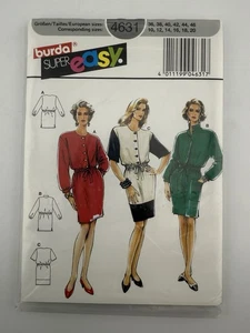 Burda Super Easy 4631 One Piece Dress Drawstring Waist Size 10-20 - Picture 1 of 2