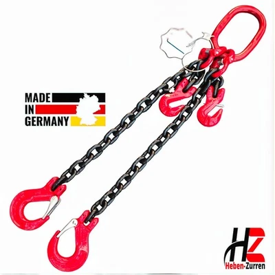 HZ HEBEN-ZURREN Anschlagkette 2-Strang mit Verkürzung 8mm Tragf.:2800kg KettengehängeLänge:1m