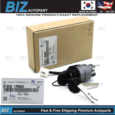 Genuine Ignition Lock Cylinder & Keys for 2012-2017 Hyundai Accent 81900-1RB00 - Image 1 of 4