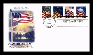 US COVER AMERICAN FLAG ALL DAY EVERY DAY FDC STRIP OF 4 ARTCRAFT CACHET - Picture 1 of 2