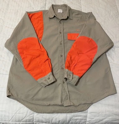 Team Realtree Shooting Shirt Mens XL Tan Blaze Orange Heavy Cotton Hunting EUC - Image 1 of 4