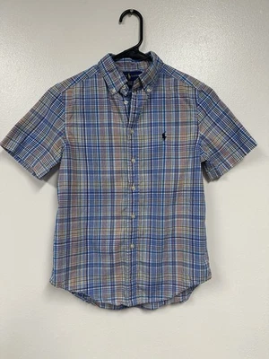 Ralph Lauren Boys Short Sleeves Classic Fit Button-Up Cotton Shirt Medium 10-12 - Image 1 of 4