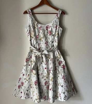 Gal Meets Glam Petal Wildflower Floral Flare Dress Sz 4 Belted Pockets Lined NWT - Image 1 of 4