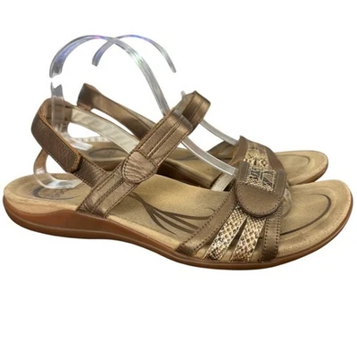 Sandalias deportivas Abeo Brynn para mujer de cuero metálico de piel de serpiente zapatos planos talla 11 Foto 1 de 4