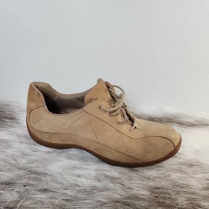 Zapatos cómodos Clarks para mujer talla 7,5 W de gamuza tostada Oxford para caminar con cordones (anchos) - Imagen 1 de 8