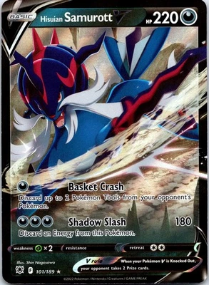 Hisuian Samurott V 101/189 SWSH10: Astral Radiance Ultra Rare Holo NM - Image 1 of 2