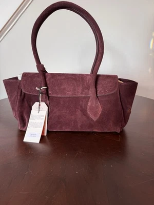 Nuevo con etiquetas Bolso de Hombro Divina Firenze Gamuza Baguette Borgoña Italia Otoño 2025 Viral Foto 1 de 4