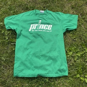 T-shirt tennis uomo Prince vintage verde epilessia punto singolo anni 80 "grande" slim - Foto 1 di 5
