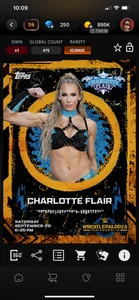 DIGITAL Topps WWE Slam Wrestlepalooza 25 Charlotte Flair Orange Headliners - Picture 1 of 2