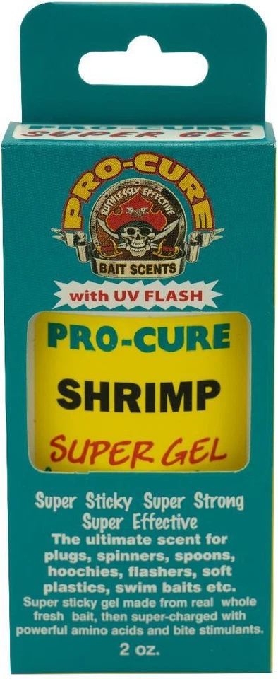 Pro-Cure Super Sticky Gel 2 oz Shrimp Fishing Scent Attractant w/UV Flash - Image 1 of 1