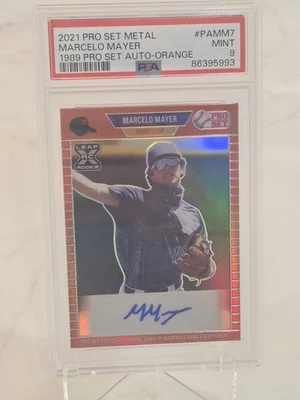 2021 Leaf Pro Set Metal MARCELO MAYER '89 Pro Set RC AUTO Orange Prizm #/7 PSA 9 - Image 1 of 3