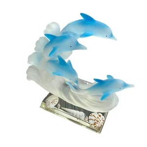 Vintage Lucite Glass Dolphins Sculpture Stacking - Picture 1 of 5