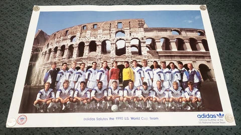 Adidas 1990 World Cup Soccer Team Poster Vintage Official  25x17 Cover