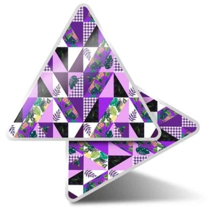 2 x Triangle Stickers 10 cm - Purple Tropical Pattern Surf Surfer #24331 - Bild 1 von 9