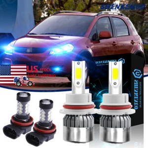 For Suzuki SX4 2007-2013 4x Combo 9007 & H11 LED Headlight Fog Light Blue Bulbs - Picture 1 of 10