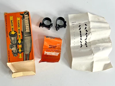 Vintage Scope Mounts Ironsighter Model #150 Gloss Black See-Thru NOS - Image 1 of 4