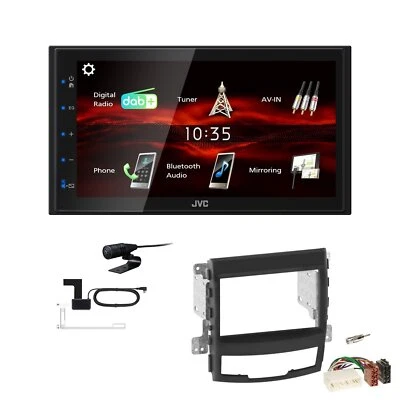JVC KW-M180DBT 2DIN DAB+ Autoradio für Ssangyong Korando 2010-2013 schwarz - Bild 1 von 4