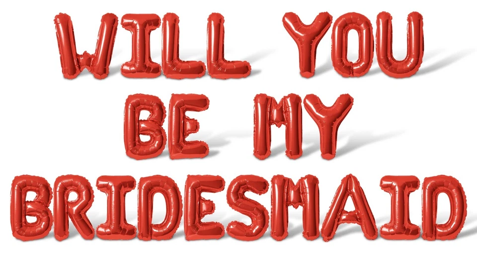WILL YOU BE MY BRIDESMAID Letter Balloon Banner - Wedding, Bridal Shower Decors - Image 1 of 4