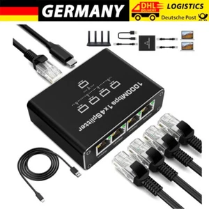 Gigabit Ethernet LAN 1 zu 4 1000Mbps Ethernet Splitter LAN Switch 4-port RJ45 - Afbeelding 1 van 13