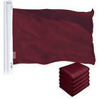 G128 5 Pack: Solid Burgundy Color Flag 2x3 Ft LiteWeave Pro Printed 150D  Poly