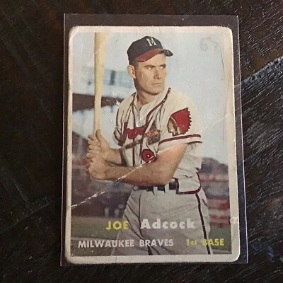 1957 Topps - #117 Joe Adcock - Image 1 of 2