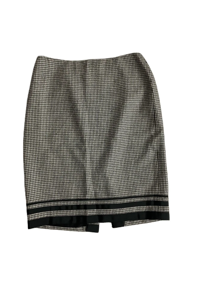 Dana Buchman Multicolor Houndstooth Pattern Striped Hem Pencil Skirt Size 6 - Image 1 of 4