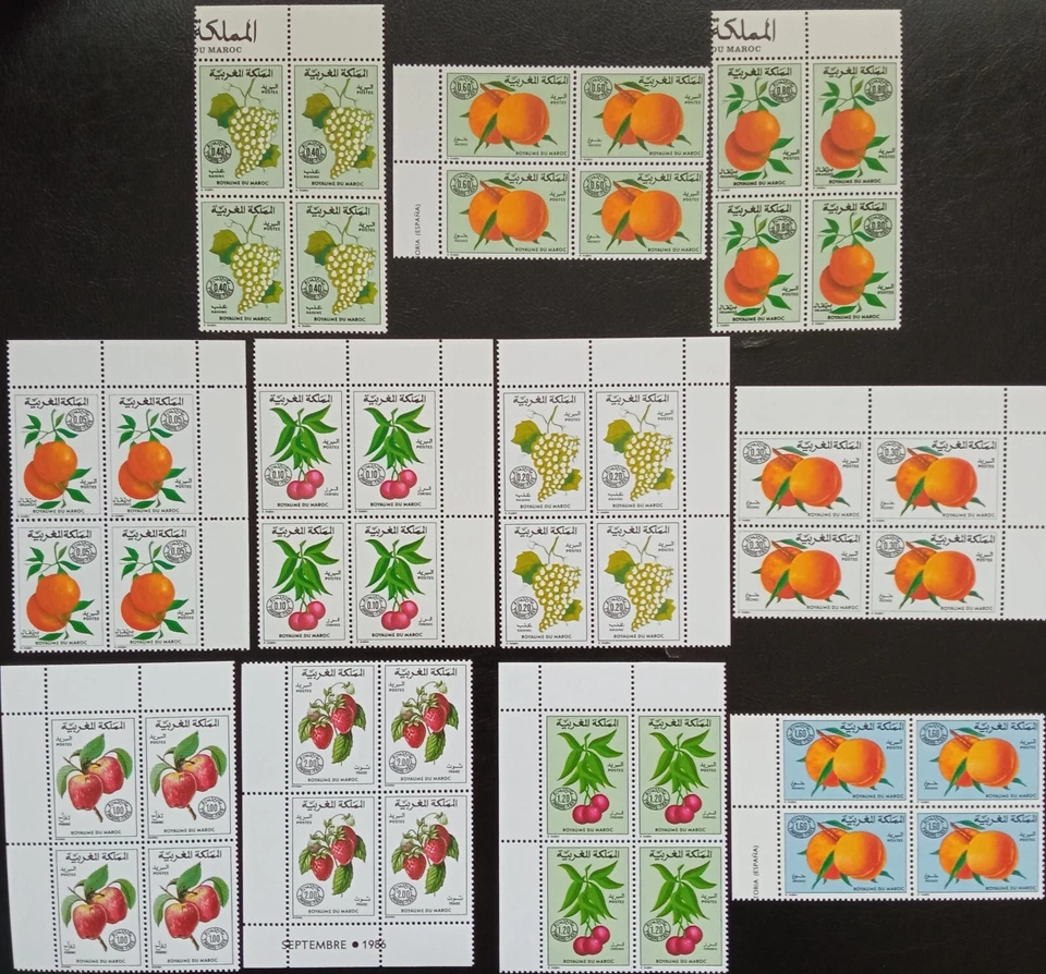 1974, 1978, 1984, 1985, 1986 Morocco, Fruits, (Bl. of 4), MNH Postage Due Stamps - Image 1 of 1