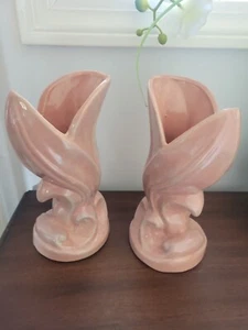 Vintage Gonger Vase rosa Glasur USA H-69 50er Jahre jeweils separat erhältlich - Bild 1 von 9