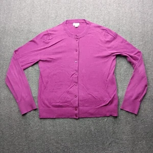 J Crew Cardigan Women Medium Purple Button Up Office Capsule Preppy Everyday - Picture 1 of 10