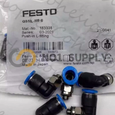 10PCS NEW FESTO Qsml-M5-6 153335 Push in fitting, mini series QSM #P - Image 1 of 4
