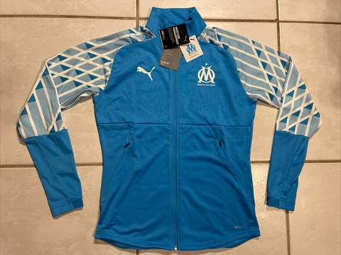 NWT PUMA Olympique De Marseille Stadium Jacket Full Zip  758122 11 Men’s Small Cover