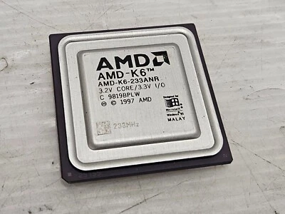 AMD-K6-233ANR, Socket 7, 233MHz, FSB 66MHz, 100% WORKING VINTAGE PROCESSOR! - Image 1 of 4