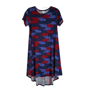 LuLaRoe Carly XS Dress Skater Patriotic Stars Red Blue New Summer Sundress - Imagen 1 de 4