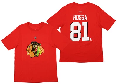 Camiseta de manga corta Reebok NHL para niños jóvenes Chicago Blackhawks Marian Hossa #81, roja Foto 1 de 4