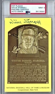 WILLIE STARGELL PSA/DNA SIGNED HOF GOLD POSTCARD PLAQUE AUTOGRAPH PSA 9 GORGEOUS - Picture 1 of 1