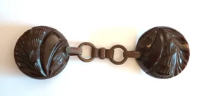 Capa o broche de capa Art Deco Phantom Opera botones de baquelita marrón estudio de drama - Imagen 1 de 8