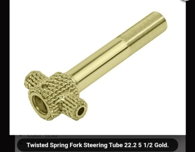 GOLD TWISTED LOWRIDER SPRINGER FORK STEERING TUBE, 5  1/2 " , 22.2 MM - Image 1 of 2