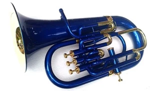 Sai Musical Bb Pitch Stylish Euphonium 4 Valve Blue With Free Hard Case +MP - Picture 1 of 5