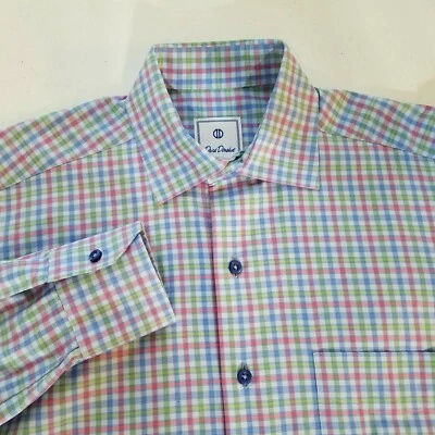 David Donahue Mens Multicolor Plaid Button Front Long Sleeve Shirt Sz Small I524 - Image 1 of 4